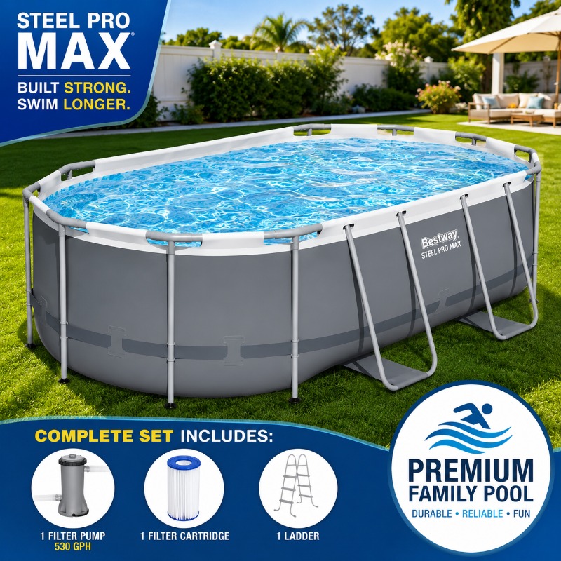 Pool Ladder Above Ground - Bestway Steel Pro MAX 4.27m x
