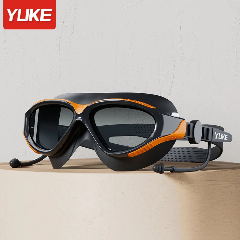 Swim Goggles Anti Fog Uv - Büyük Çerçeve Profesyonel HD Anti-sis Silikon