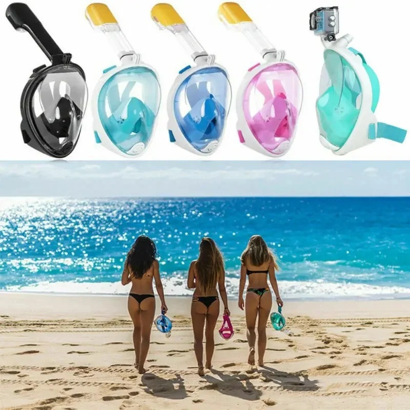 Snorkel Mask Full Face - Tam Yüz Kapsayan, Buharlanmayı Önleyen, Kuru