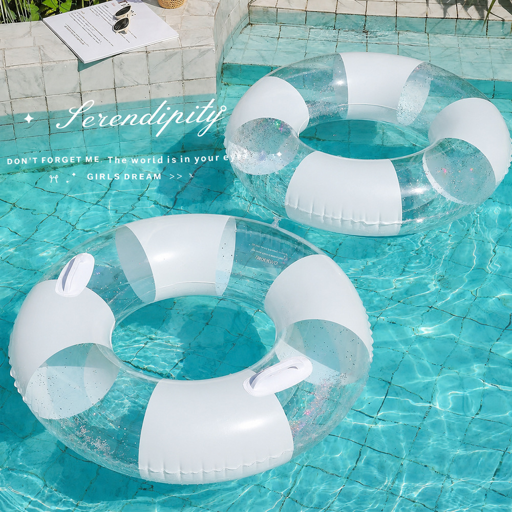 Pool Lounger Inflatable - Şeffaf yüzme simidi yetişkinler için kalınlaştırılmış