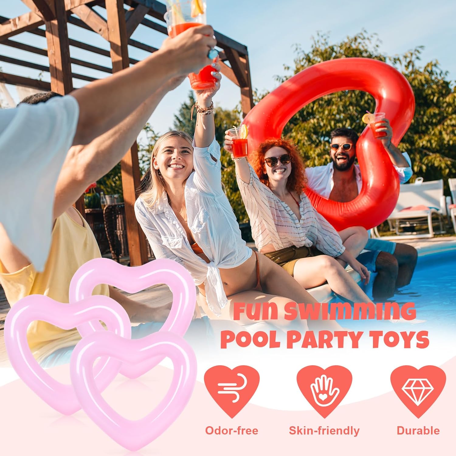 3 Adet Şişme Kalp Havuz Şamand - Pool Float Ring Inflatable incelemesi ve fiyatı